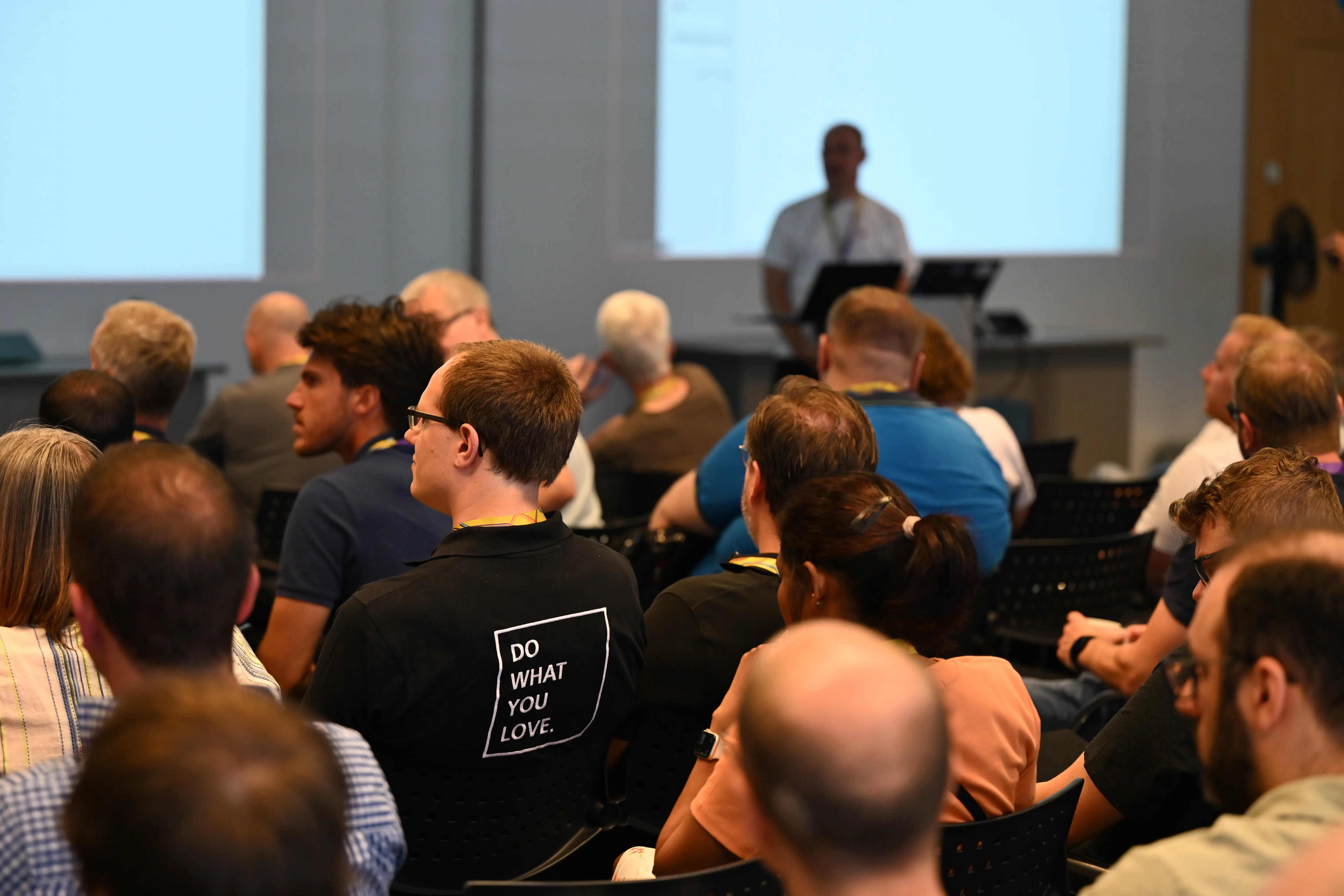 A person with a 'Do What you Love' shirt